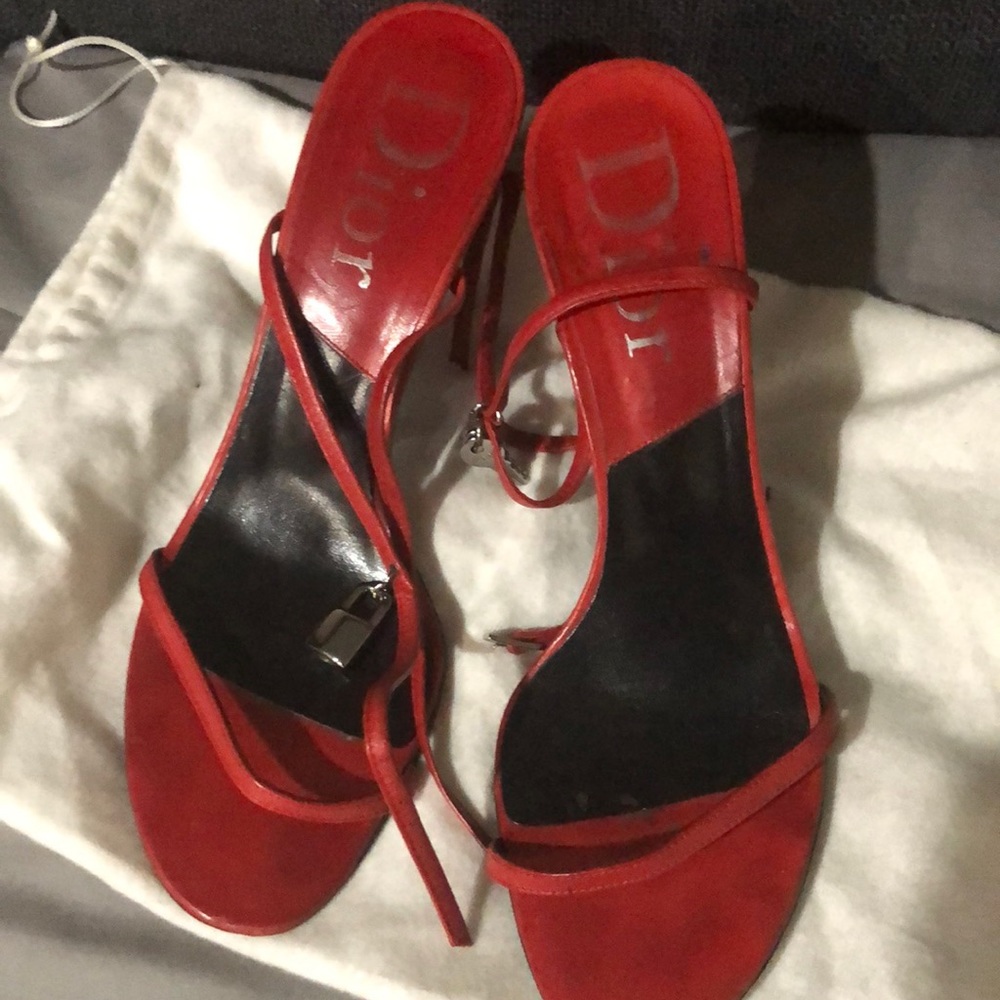 Dior Red Sandal lock and key size 39